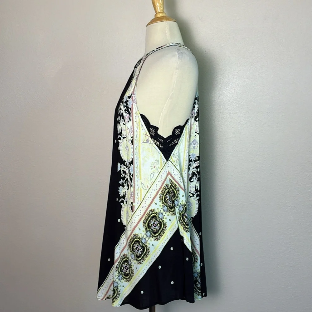INTIMATELY FREE PEOPLE Size XS Darjeeling Printed Rayon Mini Slip Dress Boho - Picture 9 of 16